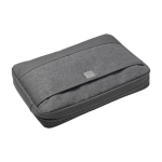 Donkergrijze 600D canvas laptophoes met logo 13 inch Office kleur donkergrijs tweede weergave