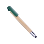 Bamboe eco touch pen met mobiele telefoonhouder Versatile kleur donkergroen vijfde weergave