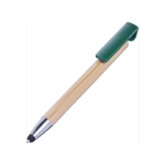 Bamboe eco touch pen met mobiele telefoonhouder Versatile kleur donkergroen zesde weergave