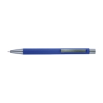 Luxe pen van rubber met spiegeleffect bedrukken Intro Rubber kleur blauw eerste weergave