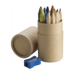 Etui met kleurpotloden en puntenslijper Pencils & Crayons kleur bruin derde weergave