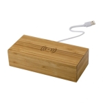 Bamboe draadloze oplader met geïntegreerde LED Desk Clock kleur hout eerste weergave