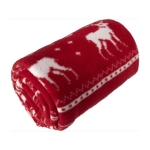 Fleecedeken met print gemaakt van polyester 180 g/m2 Reindeer kleur rood eerste weergave