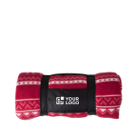 Fleecedeken met print gemaakt van polyester 180 g/m2 Reindeer kleur rood met jouw bedrukking