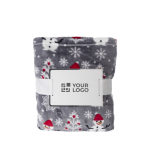 Fleece dekens met kerstprint bedrukken 260 g/m2 Kerst kleur grijs met jouw bedrukking