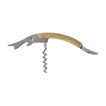 Flesopener met logo met drie functies Bamboo Multifunction kleur hout vierde weergave