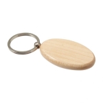 Houten sleutelhanger met metalen ring OvalWood kleur hout vierde weergave