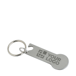 Stalen te graveren sleutelhanger flesopener Multifuntional kleur zilver met jouw bedrukking