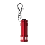 Aluminium sleutelhanger met 3 witte LED-lampjes en karabijnhaak Torch kleur rood tweede weergave