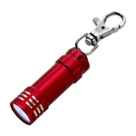 Aluminium sleutelhanger met 3 witte LED-lampjes en karabijnhaak Torch kleur rood derde weergave