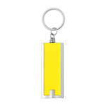 Promotionele sleutelhanger van gekleurd plastic met LED-zaklamp Light kleur geel eerste weergave