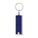 Promotionele sleutelhanger van gekleurd plastic met LED-zaklamp Light kleur marineblauw eerste weergave