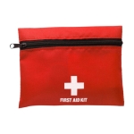 Nylon EHBO etui set inclusief accessoires Alert kleur rood eerste weergave