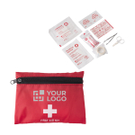 Nylon EHBO etui set inclusief accessoires Alert kleur rood met jouw bedrukking