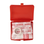 Rode plastic EHBO-kit personaliseren Basic kleur rood tweede weergave