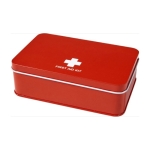 Metalen EHBO-kit in blik inclusief accessoires Metallic Box kleur rood vierde weergave