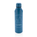 Thermosflessen van gerecycled staal 500ml Nomad Recycled kleur blauw weergave met logo