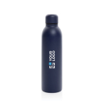 Thermosflessen van gerecycled staal 500ml Nomad Recycled kleur marineblauw met afdrukgebied