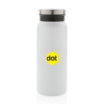 Gerecyclede thermosfles met originele dop 600ml Land Recycled kleur wit weergave met logo