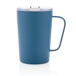 Thermosbeker van gerecycled staal met handvat 420 ml Premium Recycled kleur blauw tweede weergave