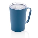 Thermosbeker van gerecycled staal met handvat 420 ml Premium Recycled kleur blauw zevende weergave