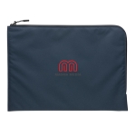 Minimalistische laptophoes van gerecycled polyester 15,6 inch Impact kleur marineblauw weergave met logo