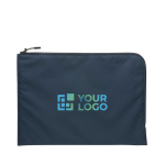 Minimalistische laptophoes van gerecycled polyester 15,6 inch Impact kleur marineblauw met afdrukgebied