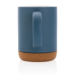 Matte kleur kurkbasis keramische mok 280 ml Cork Base kleur blauw derde weergave