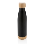 Fles met een infuser en bamboedetail 520 ml Lid&Bottom Bambu kleur zwart