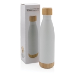 Fles met een infuser en bamboedetail 520 ml Lid&Bottom Bambu kleur wit weergave met doos