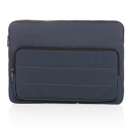 Gerecyclede laptophoes met logo en zijvak 15,6” Pocket RPET kleur marineblauw tweede weergave