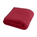 Gekleurde katoenen badhanddoek met logo 30x50cm en 450 g/m2 Soft Guest kleur rood