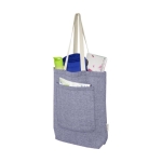 Gerecycleerde katoenen tas met zak 150 g/m2 ColorBlocks Pocket kleur blauw tweede weergave