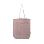 Gerecycleerde katoenen tas met zak 150 g/m2 ColorBlocks Pocket kleur granaat tweede weergave voorkant