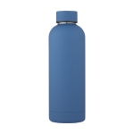 RVS thermosfles met matte afwerking 500ml Spring kleur blauw tweede weergave voorkant