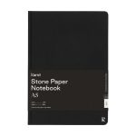 Hardcover notitieboekje bedrukken A5 geblokt Stonepaper Hard kleur zwart tweede weergave voorkant