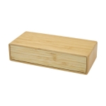 Bureauklok met oplader en wekker Bamboo kleur hout tweede weergave