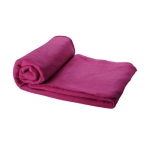 Fleece deken met logo met hoes van 200 g/m2 Summit kleur fuchsia tweede weergave