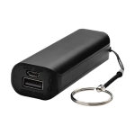 Goedkoop powerbank bedrukken met sleutelhanger 1.200 mAh Energy kleur zwart