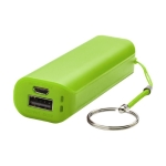 Goedkoop powerbank bedrukken met sleutelhanger 1.200 mAh Energy kleur limoen groen