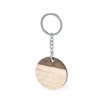 Houten sleutelhanger met logo in twee kleuren SimpleWood kleur naturel tweede weergave