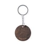 Houten sleutelhanger met logo in twee kleuren SimpleWood kleur naturel derde weergave