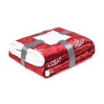 Deken met kerstversiering en sneeuwvlokken 380 g/m2 SnowFlake kleur rood  negende weergave