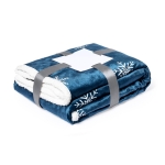 Deken met kerstversiering en sneeuwvlokken 380 g/m2 SnowFlake kleur marineblauw  negende weergave