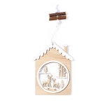 Houten kerststijl ornament Scenaries tweede weergave