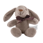 Knuffelkonijn met bedrukking logo op lint Bunny kleur bruin eerste weergave