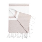 Strandhanddoek bedrukken van 160 g/m2 gerecycled katoen Pareo Tahiti kleur beige eerste weergave