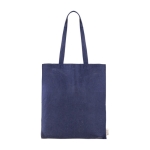 Tas van gerecycled katoen met lange handvatten 140 g/m2 Upcycling kleur blauw eerste weergave