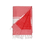 Pareo handdoek in diverse kleuren met badstof decoratie Pareo Maui kleur rood eerste weergave