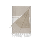 Pareo handdoek in diverse kleuren met badstof decoratie Pareo Maui kleur beige eerste weergave